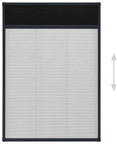 vidaXL Σήτα Παραθύρου Πλισέ Ανθρακί 80 x 120 εκ. από Αλουμίνιο
