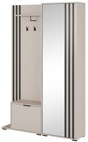 Έπιπλο Εισόδου Με Καθρέπτη Nelly P_NL_Kz 131x192x40cm White Kazmir-Anthracite Μελαμίνη