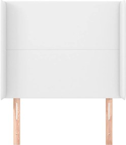 vidaXL Κεφαλάρι με Πτερύγια Λευκό 93x16x118/128 εκ. Συνθ. Δέρμα