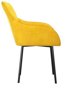 vidaXL Καρέκλες Τραπεζαρίας 2 τεμ. Κίτρινες Βελούδινες
