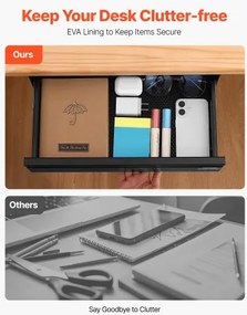 VEVOR 40 cm Under Desk Drawer Organizer Slide-out Drawer Space Saver Home Office