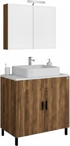 Drop Roma 71x40 Top Baroque Oak - Πάγκος με Νιπτήρα &amp; Κρυφοντουλαπο