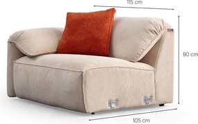 Corner Sofa Flamingo Corner 5 (L1+O1+Chlr) Cream