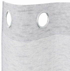 vidaXL Κουρτίνες με κουρτίνες 2 pcs Ανοιχτό γκρι 140x175cm Πολυεστέρας