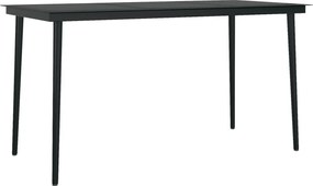 vidaXL Σετ Τραπεζαρίας Κήπου 7 Τεμαχίων Μαύρο