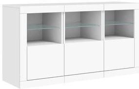 vidaXL Μπουφές με LED Λευκός 123 x 37 x 67 εκ.