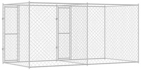 vidaXL Κλουβί σκύλου Ασημί 400 x 200 x 200 εκ. Επικαλυμμένος Χάλυβας