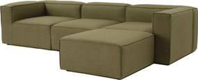 Γωνιακός Καναπές - Fora - Χρώμα Πράσινο - 296x185x66