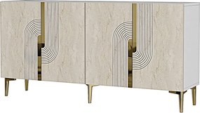 Κονσόλα Λευκό / Τραβερτίνη / Χρυσό GACLE 150x32x75