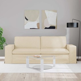vidaXL Καναπές Κρεμ 222 x 80 x 82 εκ ύφασμα