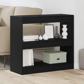 vidaXL Μαύρος Δρύινος Βιβλιοθήκη - 80x30x72 εκ