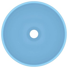 vidaXL Νιπτήρας Πολυτελής Στρογγυλός Γαλάζιο Ματ 32,5x14 εκ. Κεραμικός