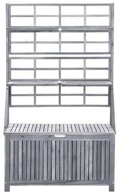 vidaXL Μπαούλο Αποθήκευσης Καφασωτό Γκρι 99x55x160 Μασίφ Ξύλο Ακακίας