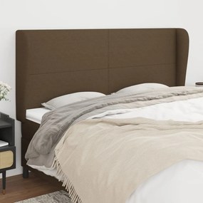 Κεφαλάρι με Πτερύγια Σκούρο Καφέ 183x23x118/128 εκ. Υφασμάτινο 3117693