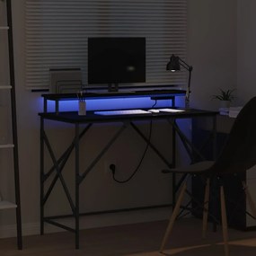 vidaXL Γραφείο Μαύρη Οξυά 100 x 50 x 86,5 εκ Επεξεργασμένο ξύλο