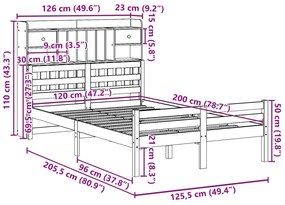 ΚΡΕΒΑΤΙ ΒΙΒΛΙΟΘΗΚΗ ΧΩΡΙΣ ΣΤΡΩΜΑ 120X200 ΕΚ ΜΑΣΙΦ ΞΥΛΟ ΠΕΥΚΟ 3322261