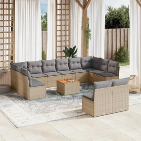 vidaXL Patio Sofa Set 12-θέσια Μίξη μπεζ και ανοιχτό γκρι