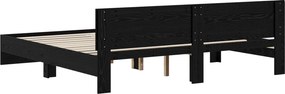 vidaXL Κρεβάτι με Κεφαλάρι Μαύρη Δρυς 200 x 200 cm Επεξεργασμένο ξύλο