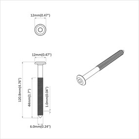 vidaXL Βίδες επίπλων 12 pcs Ασημί M6 x 100 χιλ. Ατσάλι