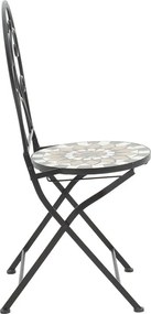 Τραπεζαρία Mosaic pakoworld σετ 3τεμ μέταλλο μαύρο