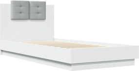 vidaXL Πλαίσιο Κρεβατιού με Κεφαλάρι Λευκό 100x200 εκ. Επεξ. Ξύλο
