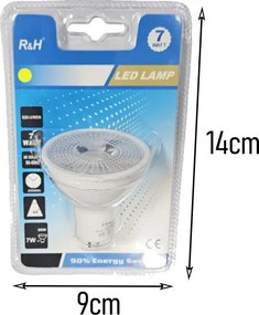 Λάμπα LED GU10 7W Θερμό Χρώμα 3000K – LED Bulb GU10