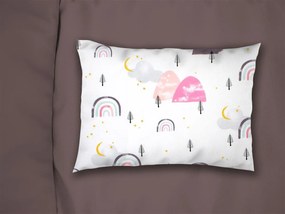 DIMCOL Μαξιλαροθήκη Εμπριμέ bebe Rainbow 575 35X45 White-Pink 100% Cotton