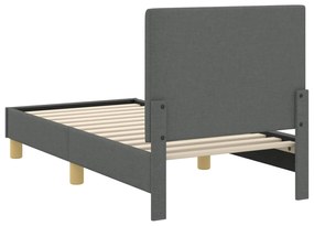 vidaXL Κρεβατική βάση για παιδιά με προσκέφαλο Σκούρο Γκρι 70 x 140 cm