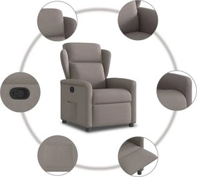 vidaXL Πολυθρόνα Ανακλινόμενη Taupe Υφασμάτινη