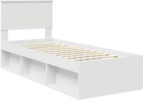vidaXL Σκελετός Κρεβατιού Λευκό 75 x 190 cm Στερεά ξυλεία πεύκου