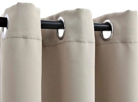 vidaXL Κουρτίνες Συσκότισης με Κρίκους 2 τεμ. Μπεζ 97x160 εκ. Ύφασμα