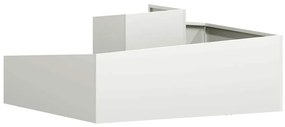 vidaXL Γλάστρα Κήπου Λευκό 100 x 100 x 50 cm Ατσάλι