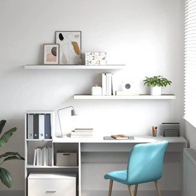 vidaXL Ράφια Τοίχου 2 τεμ. Δρυς/Λευκό 120x23,5x3,8 εκ. MDF