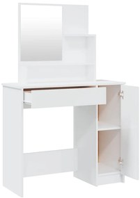 vidaXL Μπουντουάρ Σετ Γυαλιστερό Λευκό 86,5x35x136 εκ.