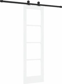 vidaXL Συρόμενη Πόρτα ORKDAL Λευκό και Μαύρο 61 x 198,5 εκ.