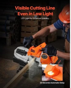 VEVOR 20V 2.56 Inches Deep Cut Variable Speed Portable Cordless Band Saw Kit