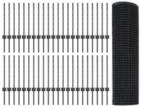 vidaXL Φράχτης  με 44 U Posts Γκρι 0.6x100 μ Steel