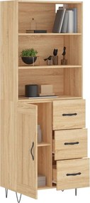 vidaXL Ντουλάπι Sonoma δρυς 69,5 x 34 x 180 εκ. από Επεξεργασμένο Ξύλο