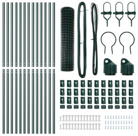 vidaXL Euro Fence με 13 Στήλες 1x25 μ Γαλβανισμένο Ατσάλι Πράσινο