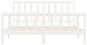 vidaXL Πλαίσιο Κρεβατιού Λευκό 200 x 200 εκ. από Μασίφ Ξύλο