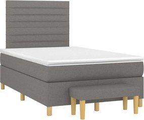 vidaXL Κρεβάτι Boxspring με Στρώμα Μαύρο 120x190 εκ. Υφασμάτινο