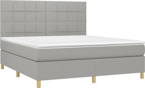 vidaXL Κρεβάτι Boxspring με Στρώμα Αν. Πράσινο 160x200εκ Υφασμάτινο