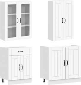 vidaXL Μονάδα κουζίνας LUCCA 8 pcs Λευκό Επεξεργασμένο Ξύλο