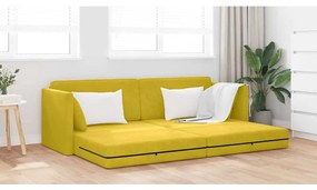 vidaXL Καναπές Κρεβάτι 2 σε 1 Κίτρινος 213x144x60 εκ. Βελούδο