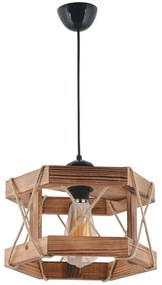 Φωτιστικό Οροφής Hexagonal 390FLH1845 26x30x65cm 1xE27 40W Natural-Black Opviq