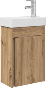 vidaXL Μονάδα μπάνιου με βρύση Artisan Δρυς 40,5 x 22,5 x 62 εκ.