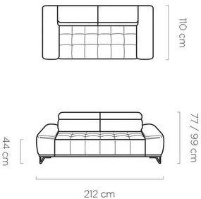 Καναπές Priscilla τριθέσιος-Petrol