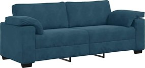 vidaXL Τριθέσιος Καναπές Μπλε Βελούδινος 220x77x82 εκ.