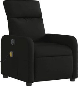 vidaXL Πολυθρόνα Μασάζ Ηλεκ. Ανακλινόμενη Μαύρη Υφασμάτινη