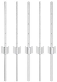 vidaXL Πό posts φράχτη 5 pcs Ασημί 40 cm Γαλβανισμένος χάλυβας